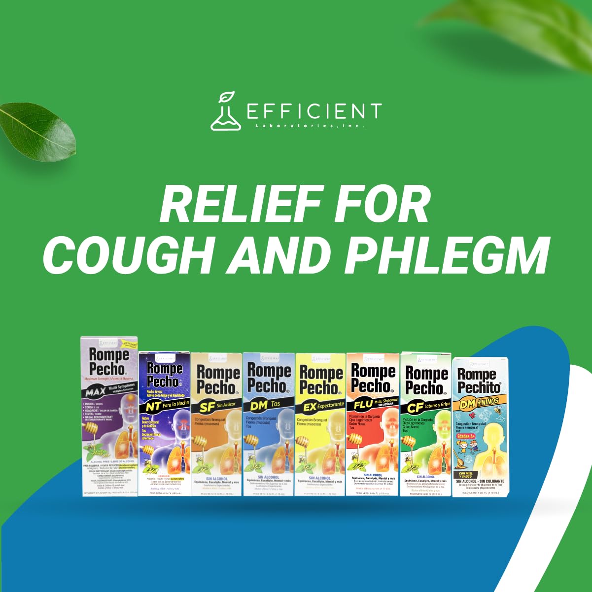 Close up of herbal extract ingredients listed on imported Rompe Pecho packaging