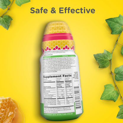 Zarbee's daytime cough and mucus syrup for ages two plus ingredient panel close up