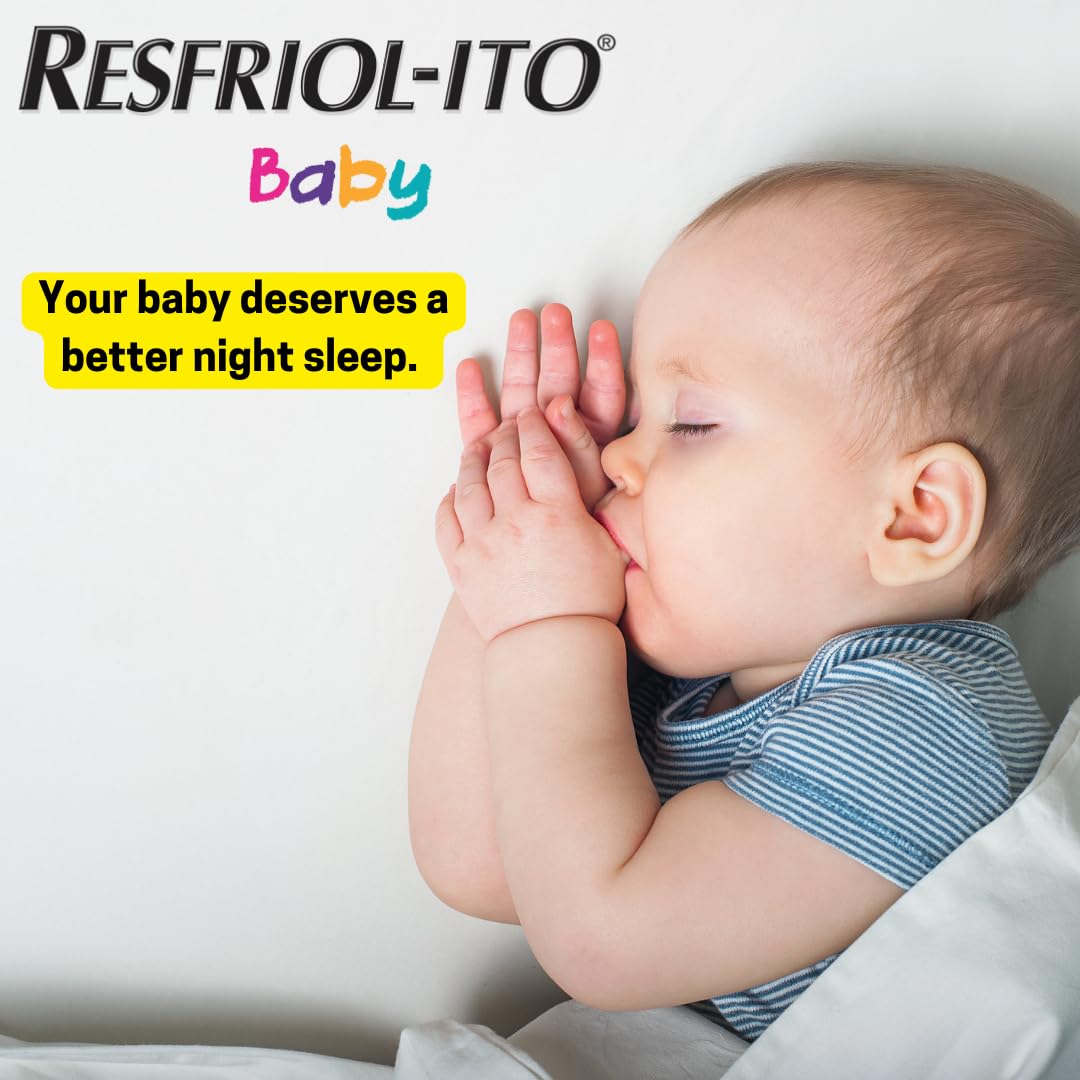Resfriol-Ito drug free safe infant syrup for soothing dry throats side view.