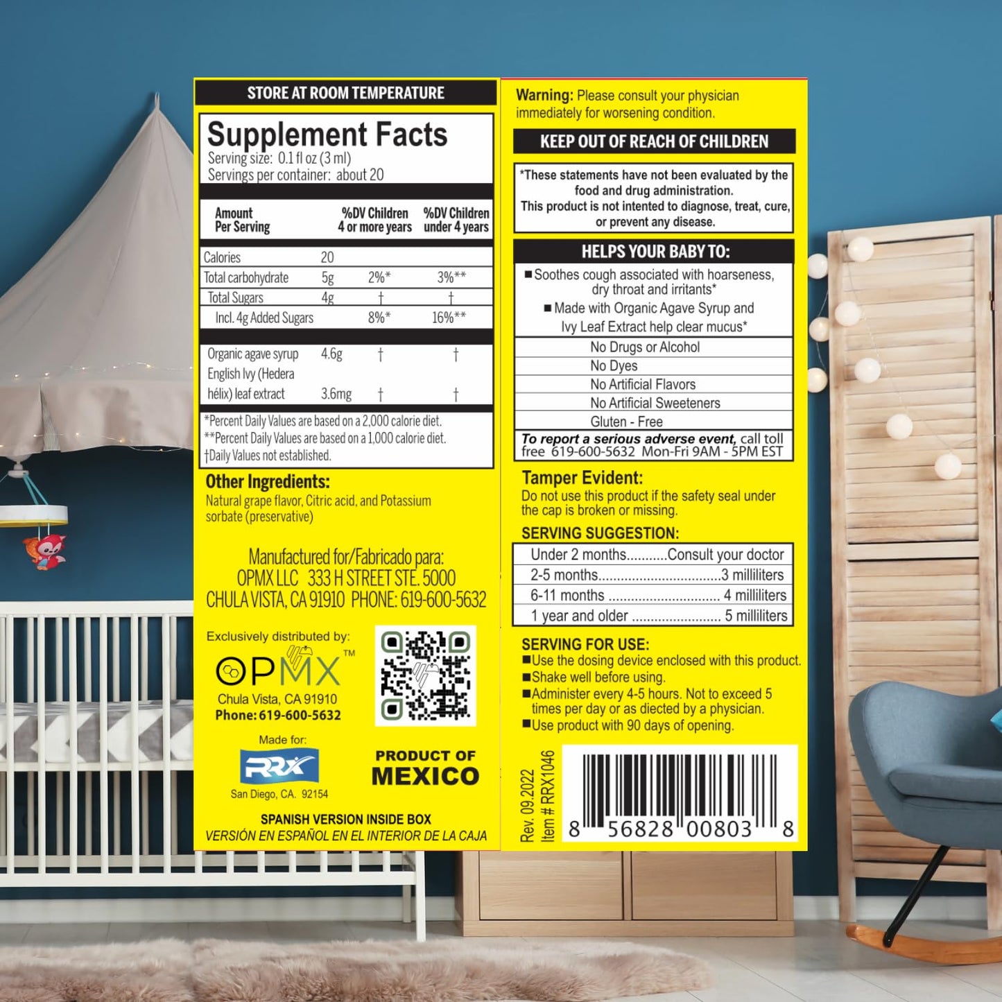 Resfriol-Ito infant cough relief box showing age recommendations of two months plus.