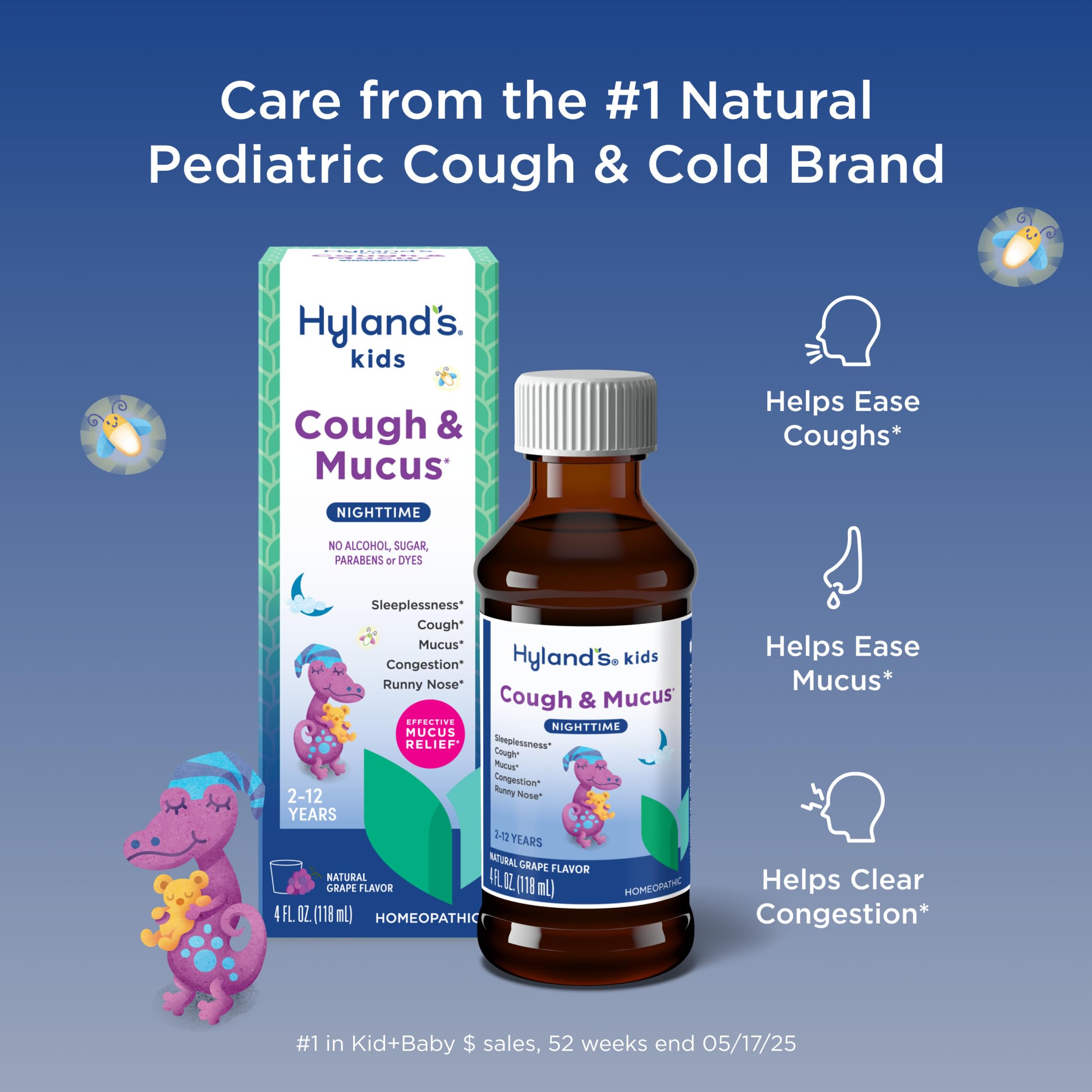 Hyland's children cold medicine grape flavor packaging label details