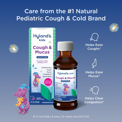 Hyland's children cold medicine grape flavor packaging label details