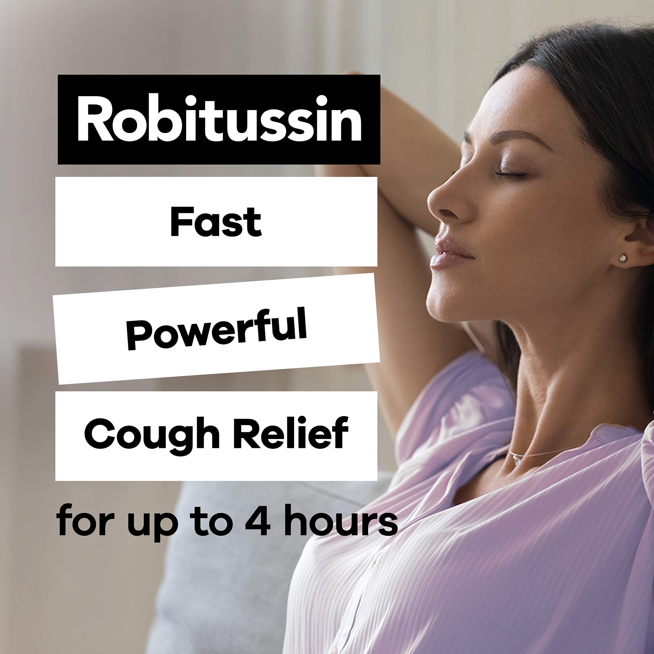 Robitussin Adult non drowsy elderberry liquid medicine label showing active ingredients and facts