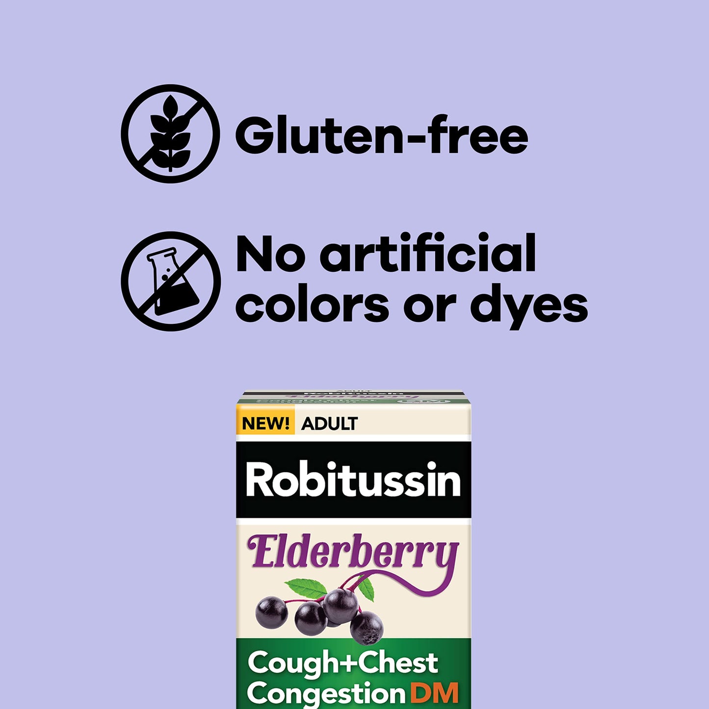 Robitussin imported USA healthcare wellness product for cold and cough relief close up view
