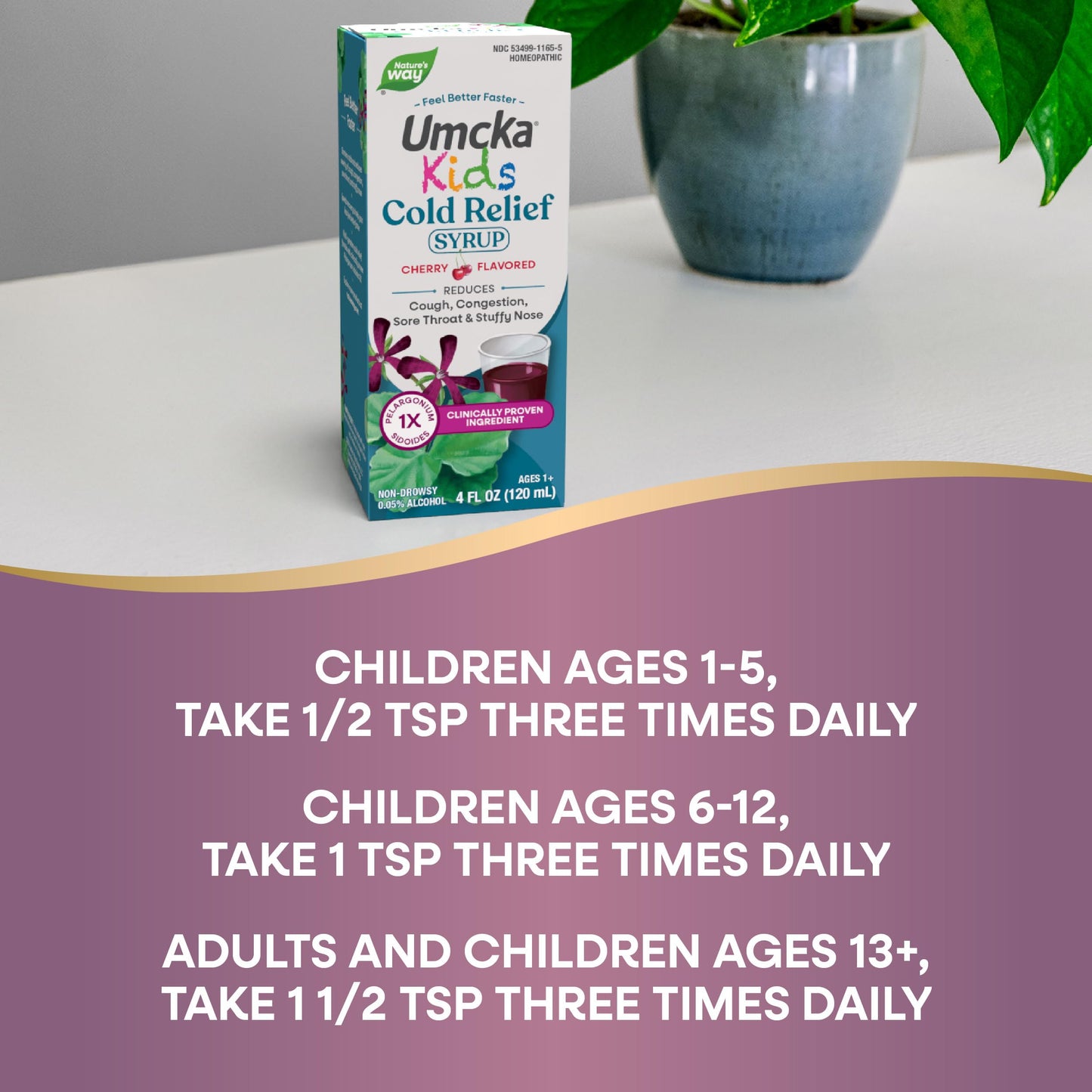 Authentic imported USA multi symptom cold relief syrup bottle for kids