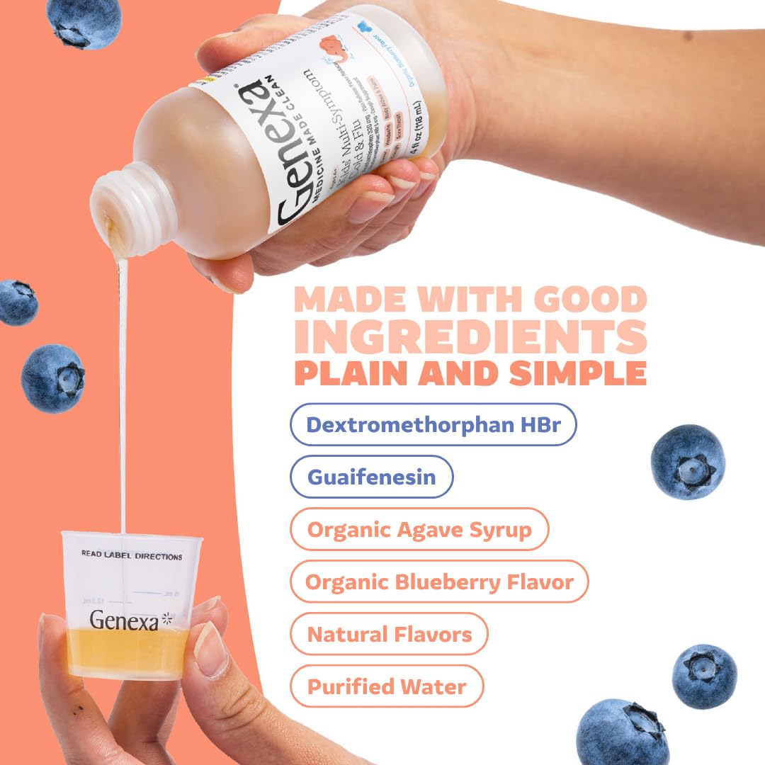 Imported USA children's multi-symptom cold medicine bottle with measuring cup