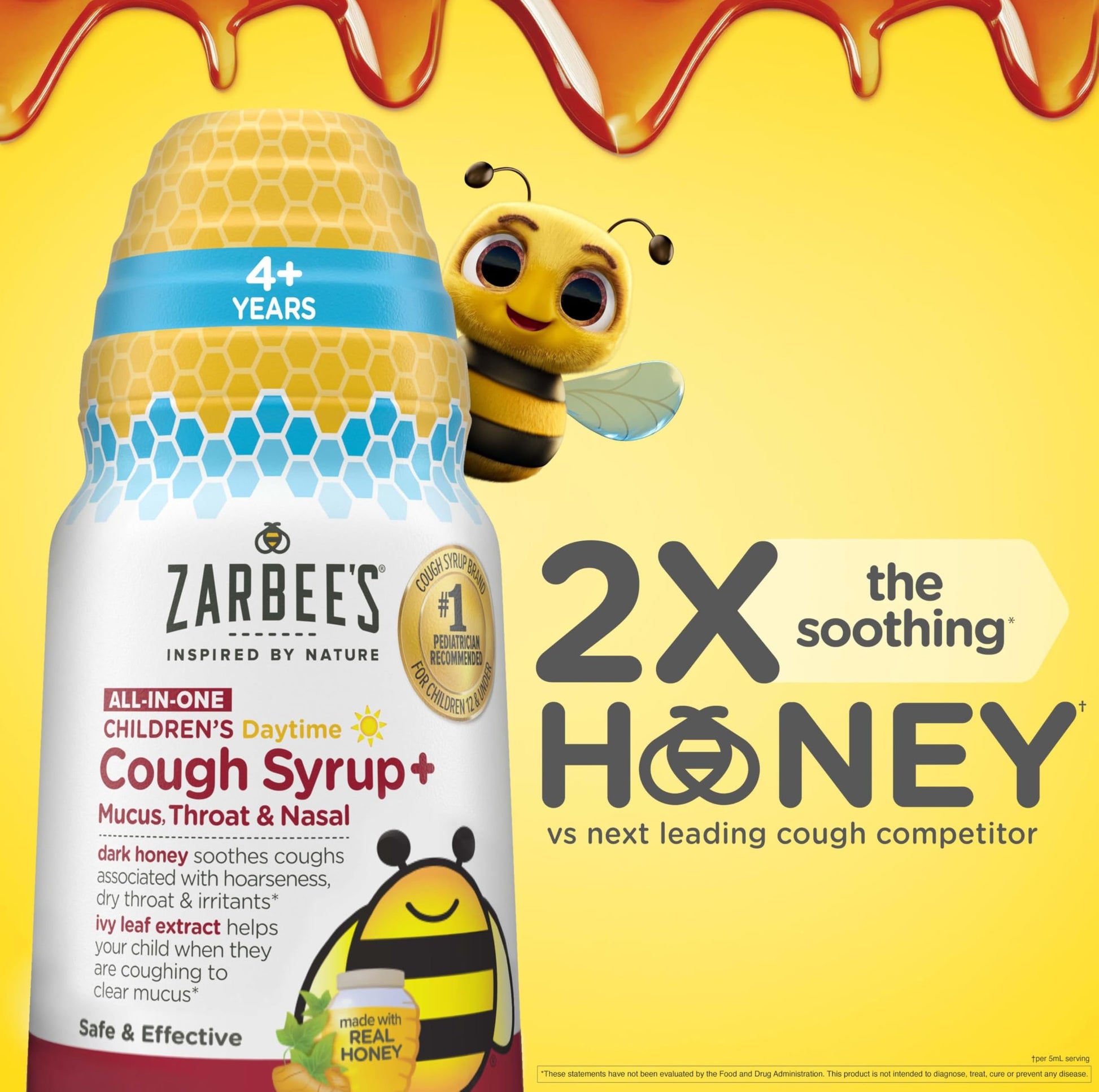 Zarbee's kids day and night value pack grape flavor bottle display highlighting age range six to twelve
