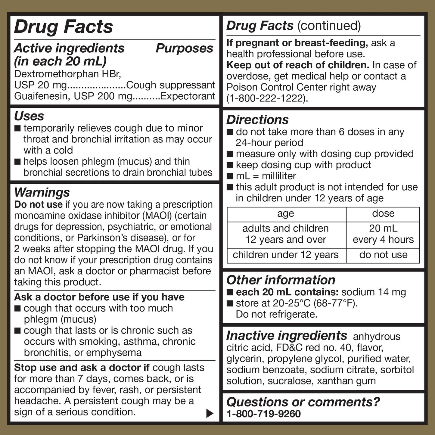 Eight fluid ounce bottle of GoodSense Tussin DM for bronchial irritation
