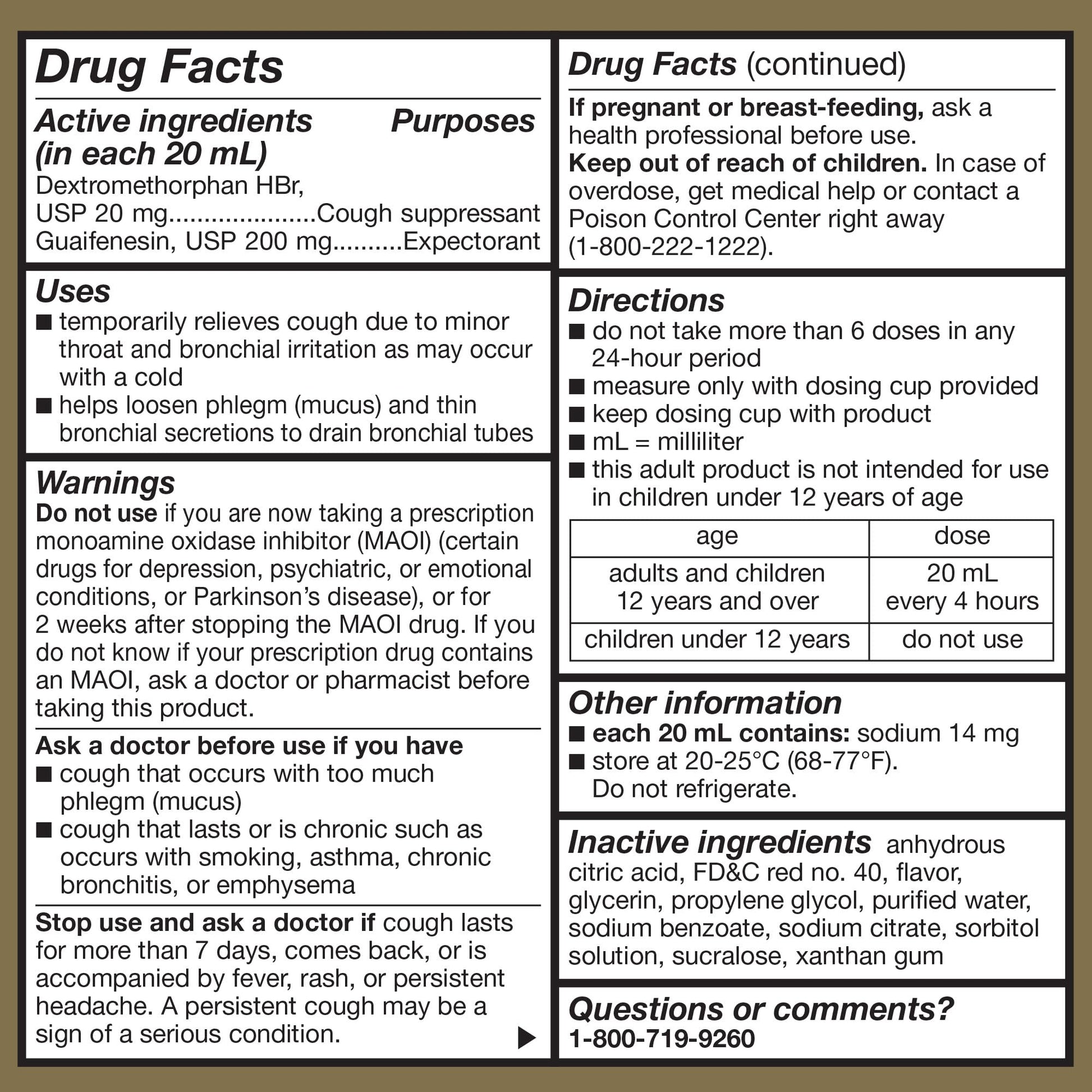 Eight fluid ounce bottle of GoodSense Tussin DM for bronchial irritation