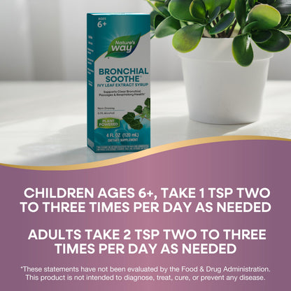 Nature's Way Bronchial Soothe four fluid ounce bottle side panel ingredients list