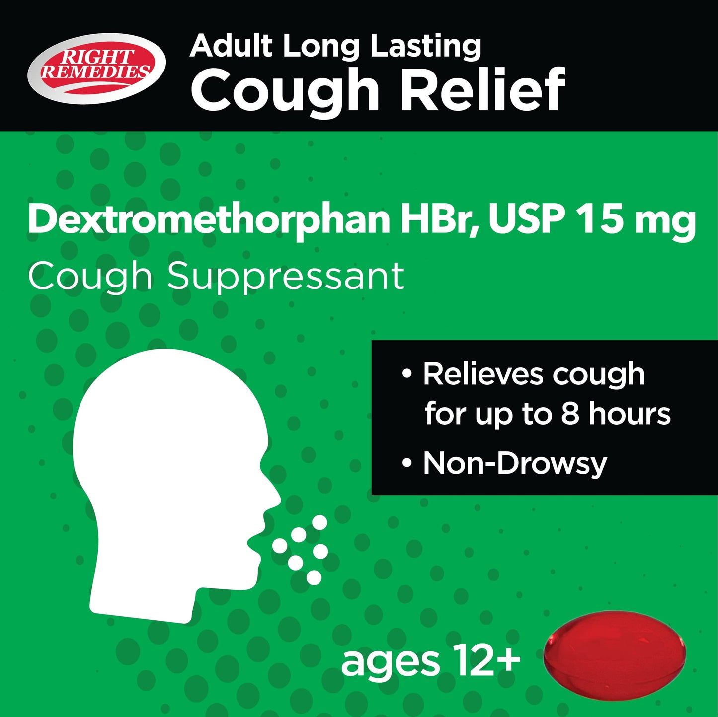 Right Remedies long lasting adult cough gels capsules counter display