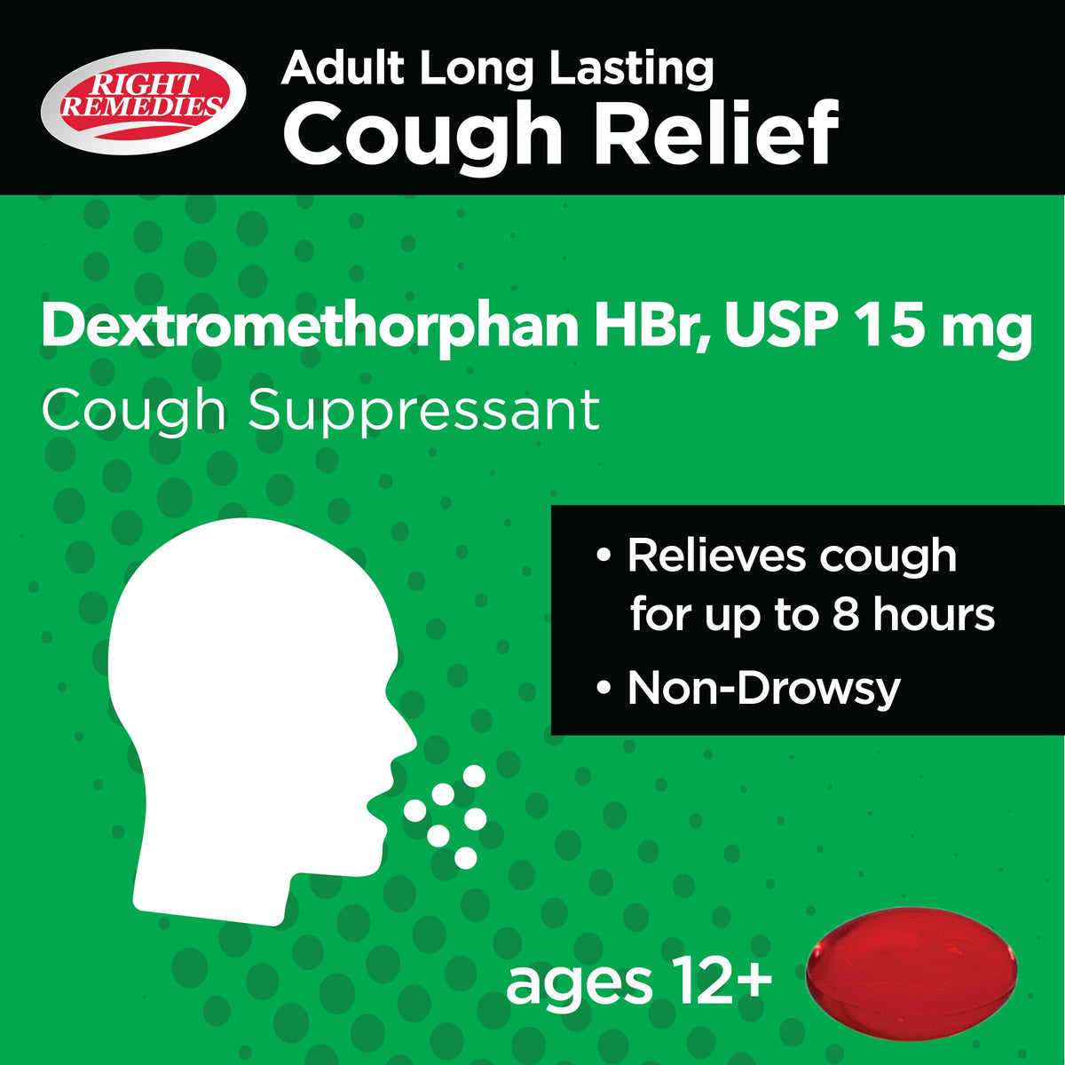 Right Remedies long lasting adult cough gels capsules counter display