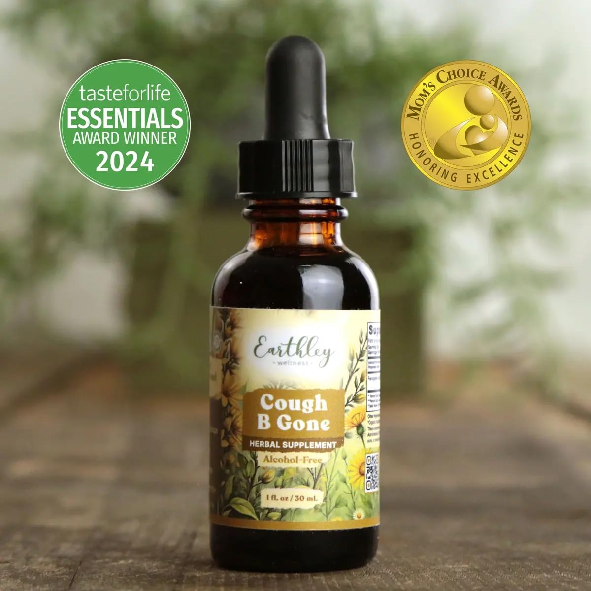 Earthley Wellness Cough-B-Gone clean label wellness supplement targeting sore throat relief