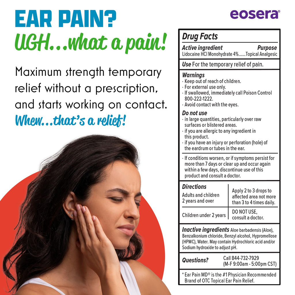 Naveh Pharma Dry Ears Swimmers Ear Drops Spray side label information