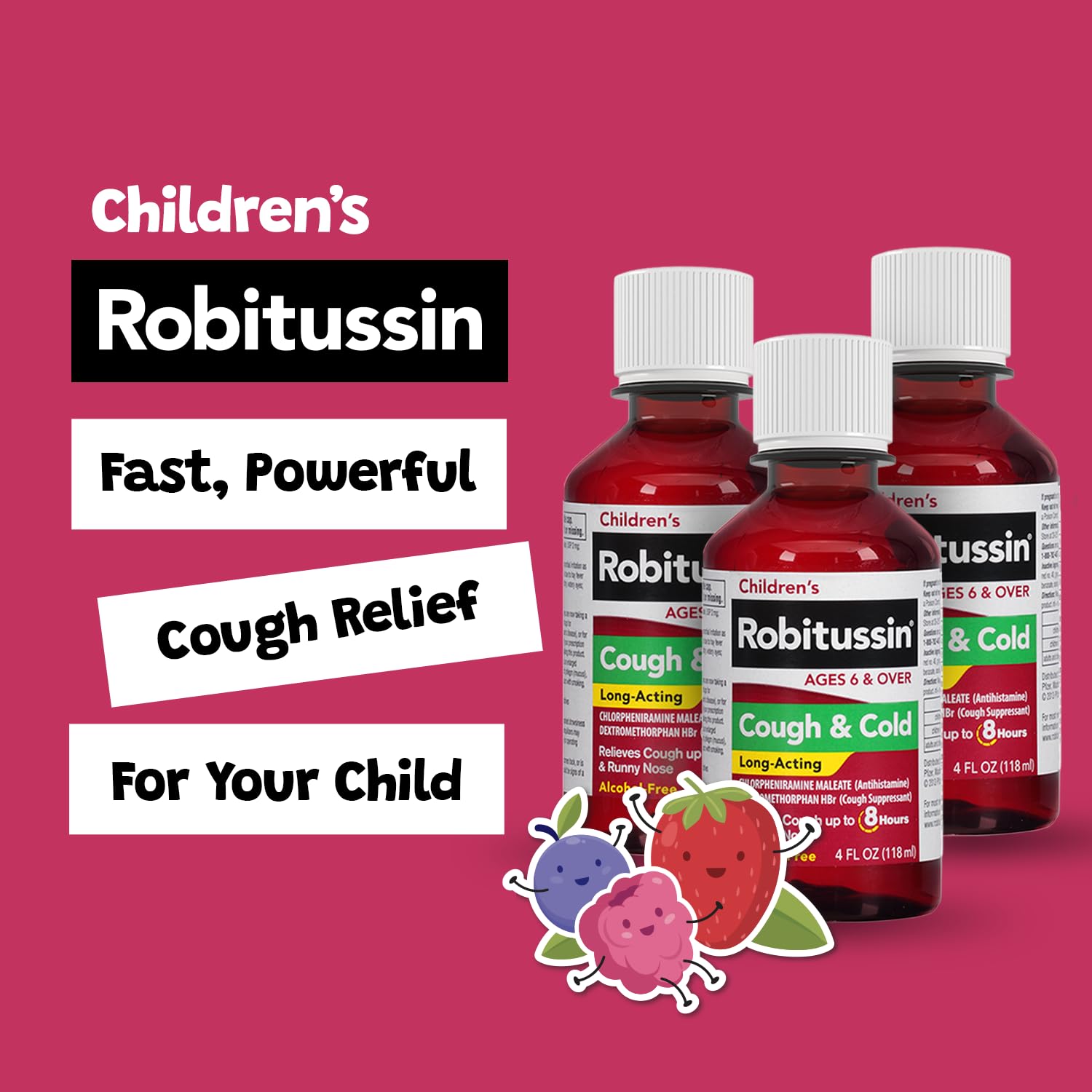 Robitussin kids cough and cold eight hour relief packaging