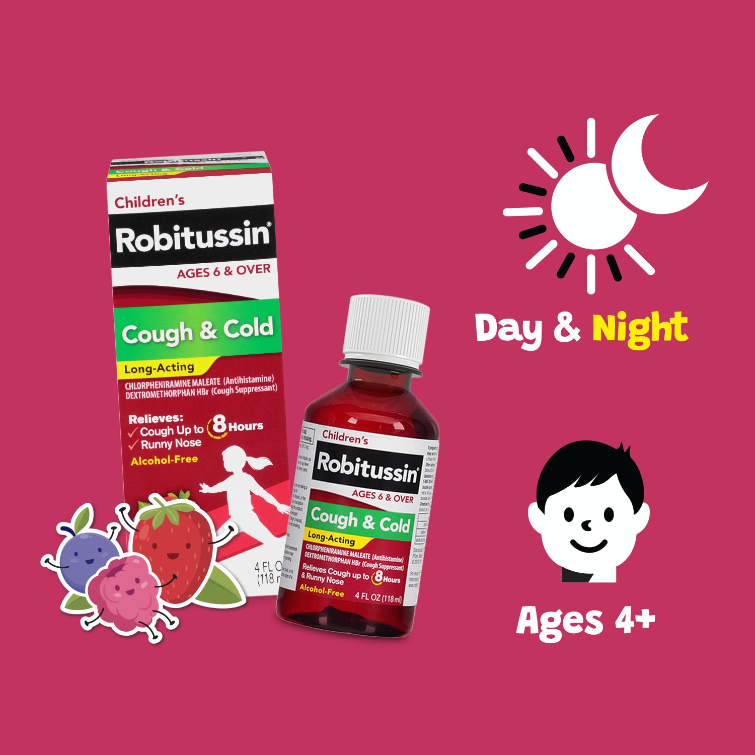Robitussin kids cough suppressant and antihistamine liquid solution
