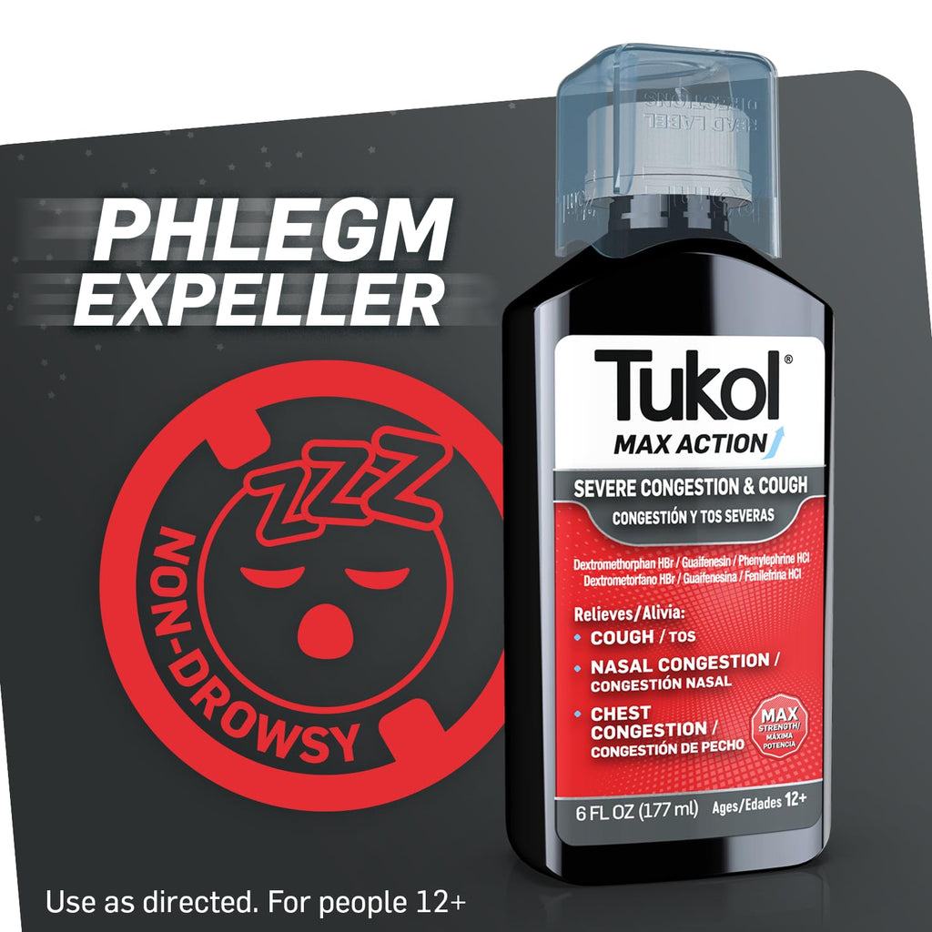 Authentic USA imported TUKOL severe congestion medicine packaging details close up