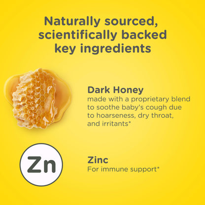 Back label of Zarbee's pediatric syrup displaying clear dosage chart information