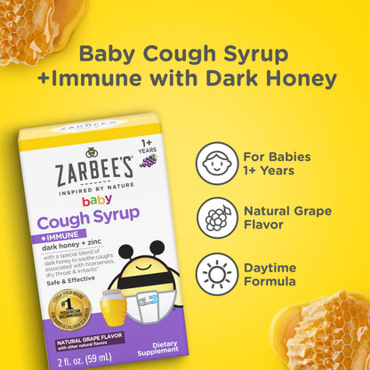 Authentic USA imported Zarbee's dark honey dietary supplement showing safety seals