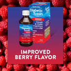 Diabetic Tussin eight fluid ounce packaging with clear dosage instructions