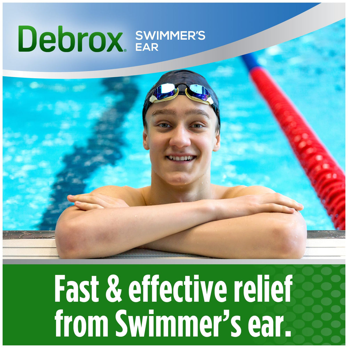 Side profile of Debrox ear care product retail box