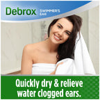 Debrox liquid ear drops bottle beside outer carton