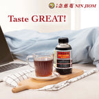 Nin Jiom Pei Pa Koa respiratory support formula packaging close up highlighting brand seal