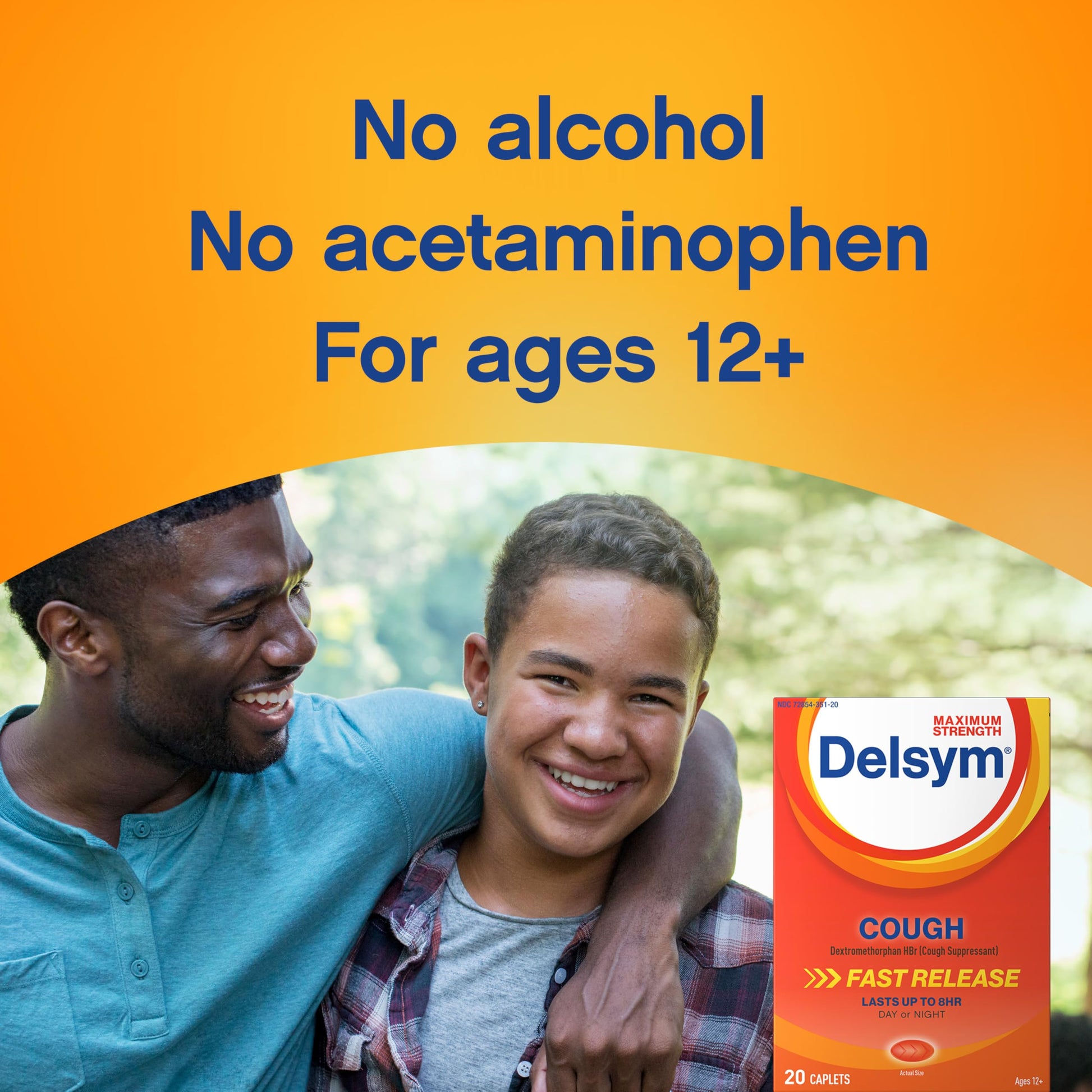 Delsym maximum strength over the counter cough medicine drug facts label