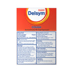 Delsym antitussive long lasting oral medication blister pack layout