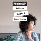 Robitussin Maximum Strength Nighttime Cough DM blue liquid formula bottle showing dosage instructions.