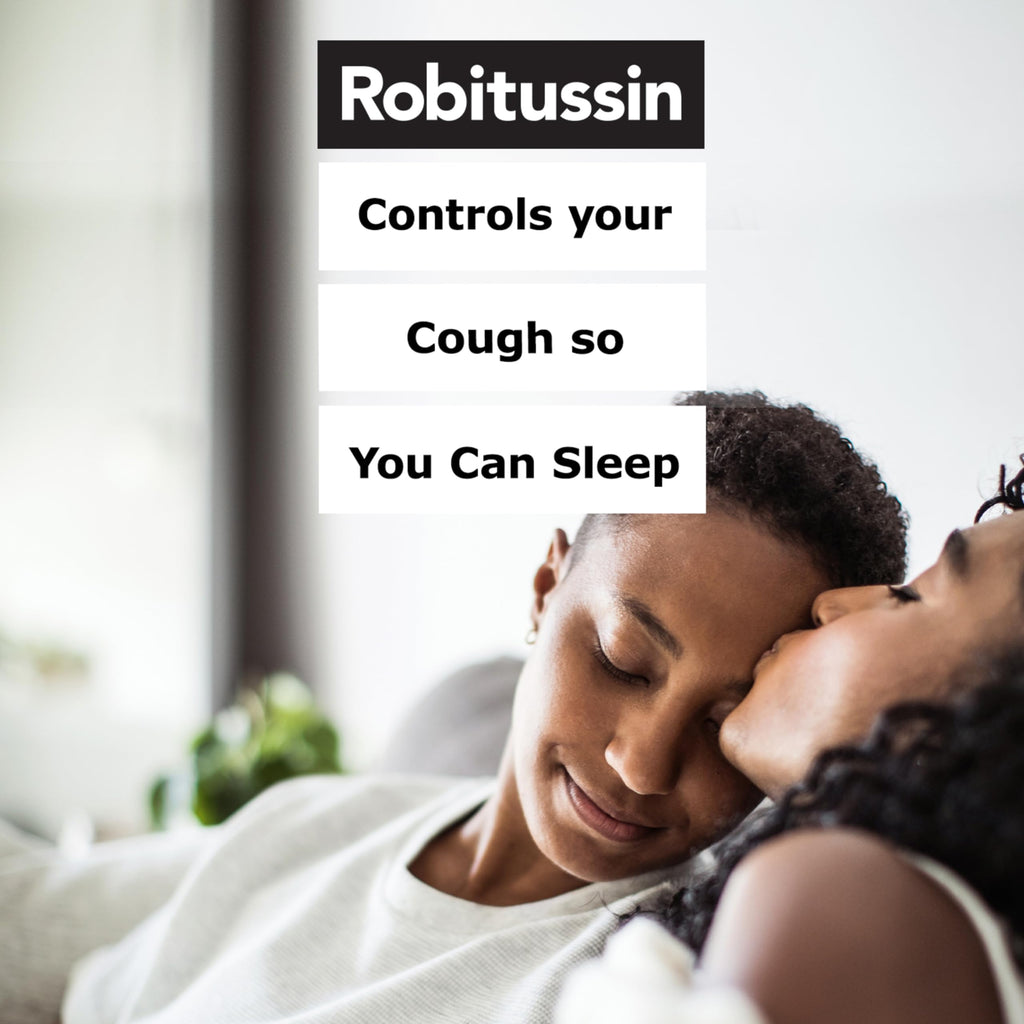 Authentic USA imported Robitussin adult liquid cough syrup twin pack back panel listing active ingredients.