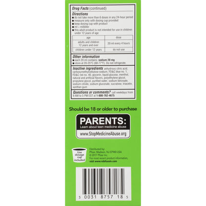 Robitussin cough and chest congestion DM remedy secure packaging presentation