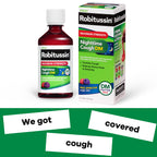 Authentic Robitussin berry flavor nighttime cough suppressant safety seal and container lid.