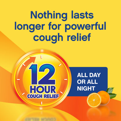 Delsym adult cough suppressant liquid orange pack of 1 displaying original packaging details