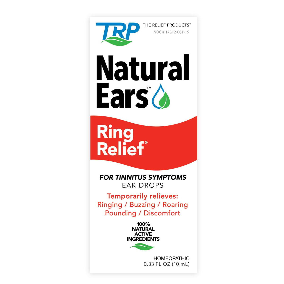 TRP Ring Relief Ear Drops bottle showing size and label details