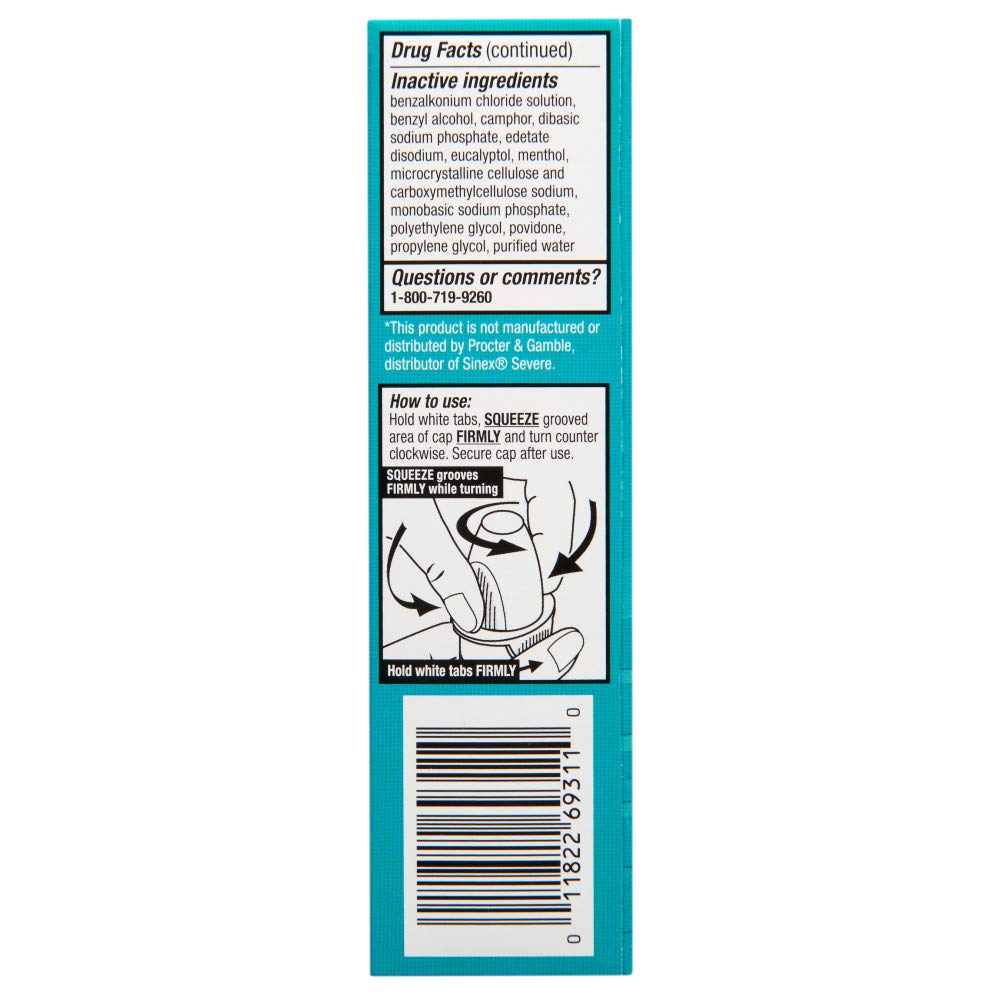 Rite Aid imported USA nasal decongestant pump bottle for 12 hour relief