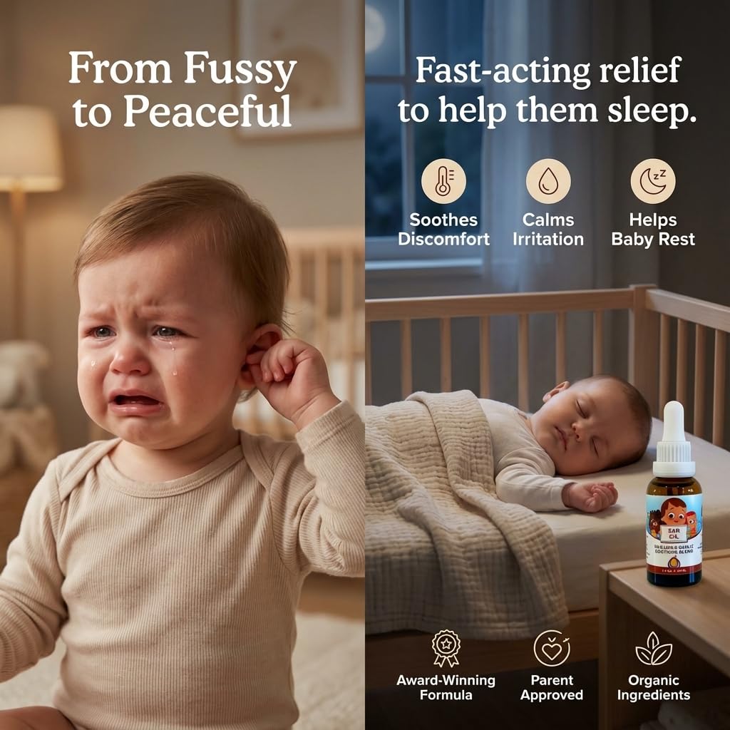 Wally's Natural organic ear oil drops side profile label