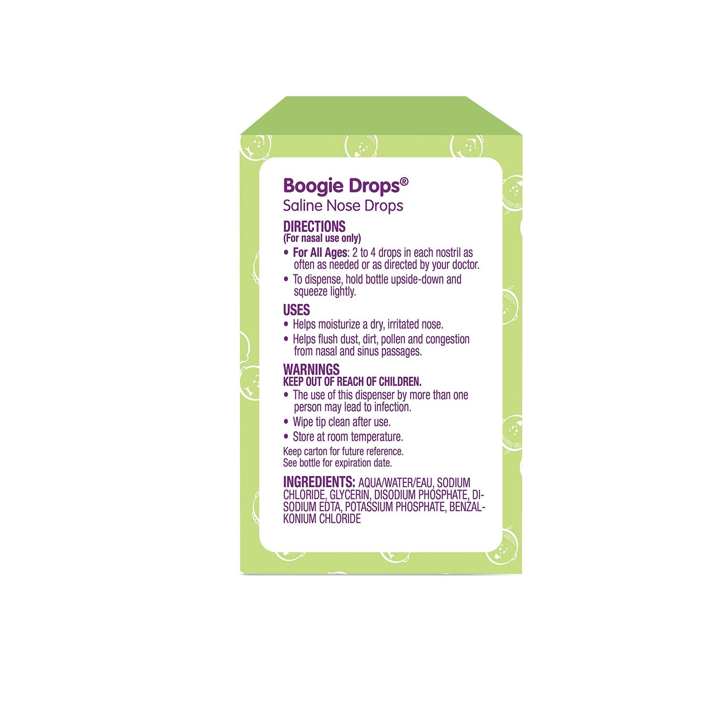 Boogie unscented natural saline baby wipes pack with secure flip top lid for infant hygiene.