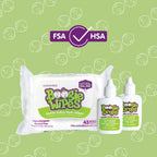 Boogie saline wet tissues pack open showing soft texture perfect for sensitive skin.