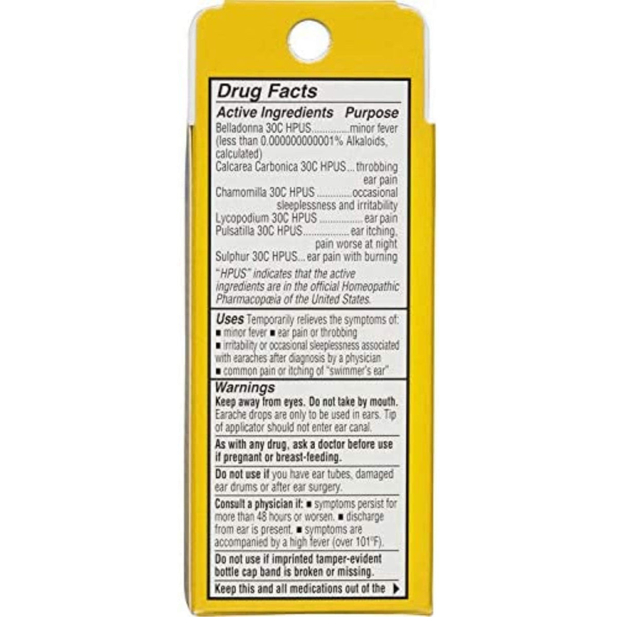 Natrulo Natural Ear Drops ingredient highlights and botanical extract details.
