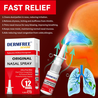 Authentic USA imported DERMFREE cooling menthol spray label active ingredients