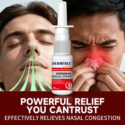 DERMFREE sinus pressure medication bottle showing one point zero five fluid ounce size