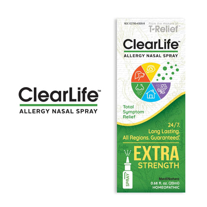 ClearLife Extra Strength allergy relief spray bottle nozzle for targeted sinus and nasal application