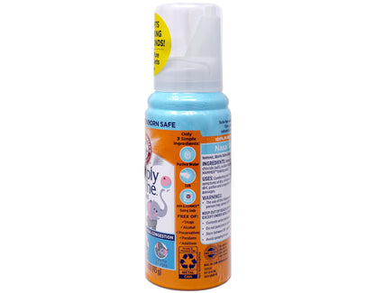Side angle of Arm and Hammer baby sterile saline spray showing the gentle infant safe nozzle.