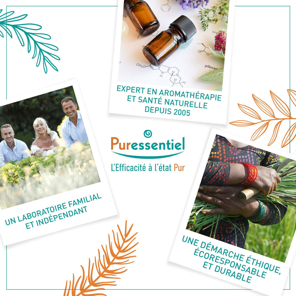 Puressentiel hypertonic nasal spray bottle highlighting its compact fifteen milliliter travel friendly design.