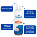 Sterimar congestion relief sea water spray side view of container