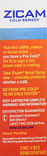 Zicam zinc free homeopathic nasal spray with cooling menthol and eucalyptus packaging