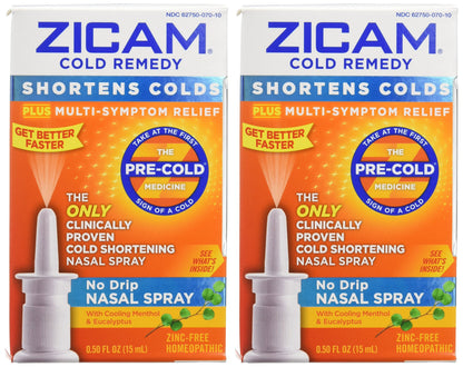 Authentic USA imported Zicam nasal spray pack of two for congestion and cold relief