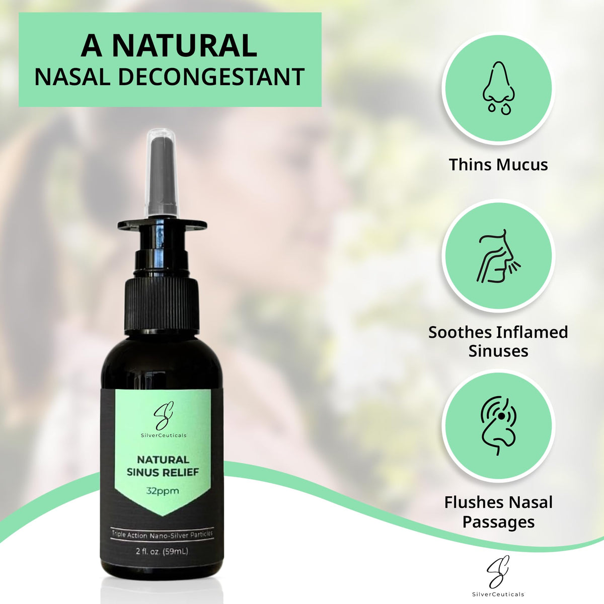 SilverCeuticals non burning thirty two ppm nano silver solution for natural sinus rinsing