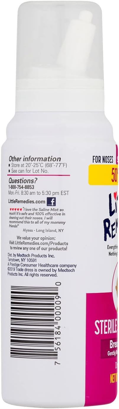 Little Remedies infant saline spray bottles showing the safe nozzle for newborns